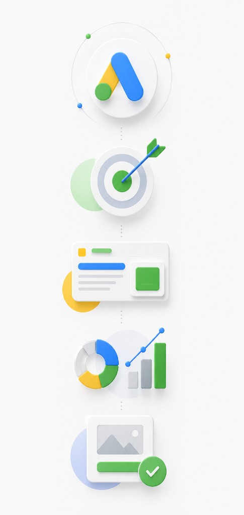 Google Ads deliverables — strategy, targeting, ads, analytics and landing pages